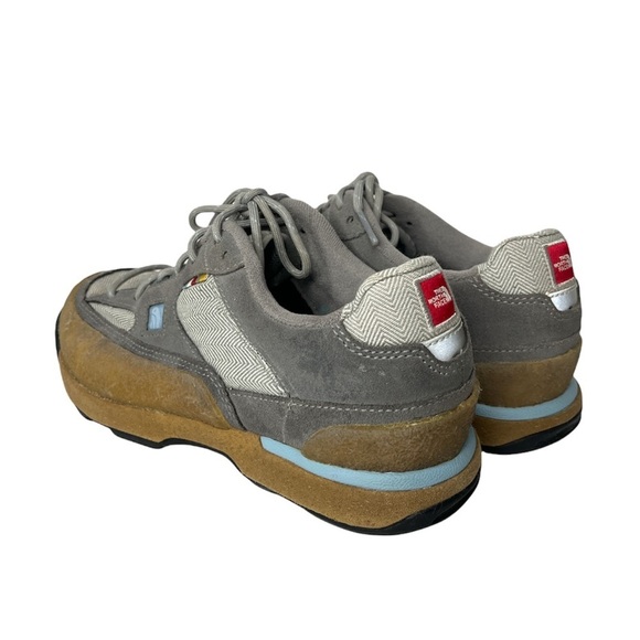 The North Face Hiking Shoes Leather Suede Upper Grey Blue Lace Up Low Cut Size 7 - Picture 2 of 13